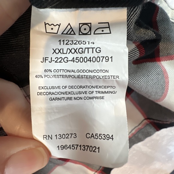 ATG Wrangler Plaid Flannel Shirt Outdoor Mens XXL All Terrain Gear Black Red 2XL - Picture 9 of 12